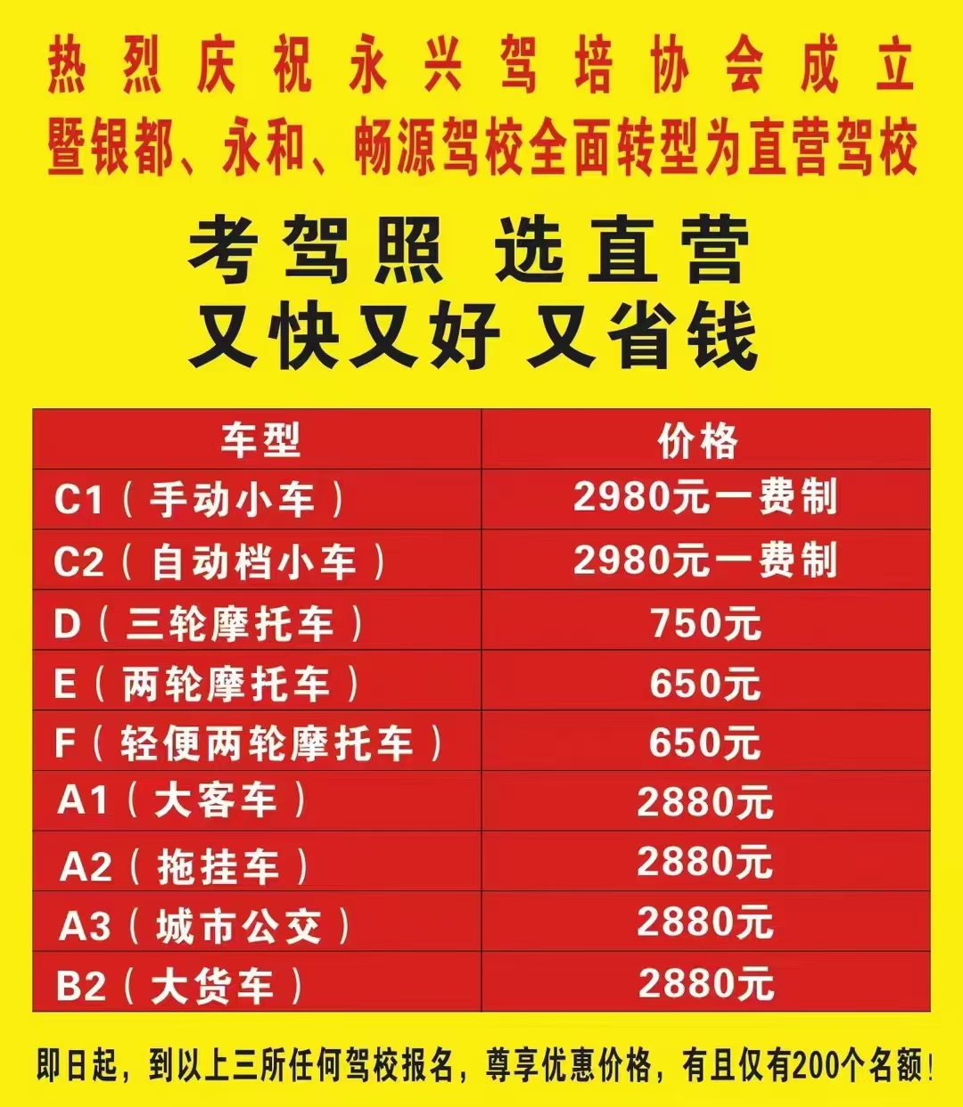 驾照报名价格
